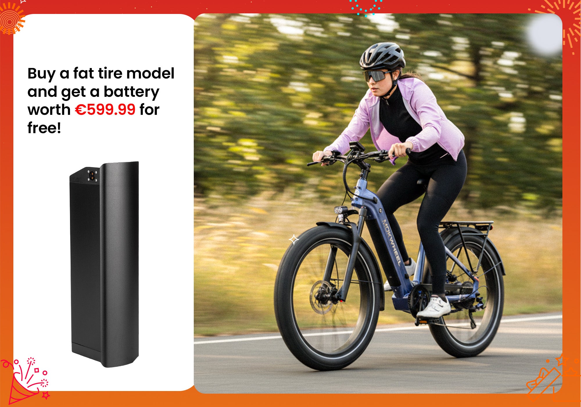 Fat Tire E-Bike + Free Battery!