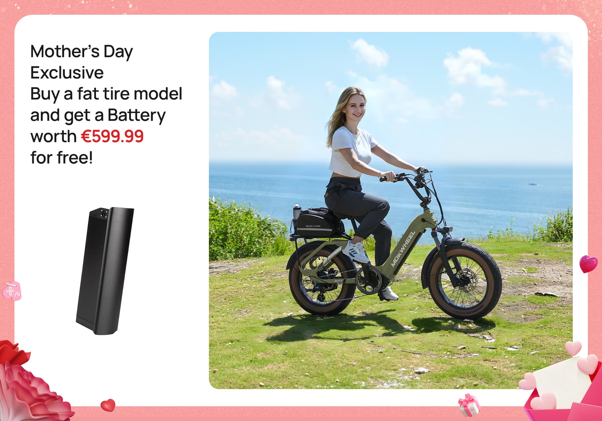 Fat Tire E-Bike + Free Battery!