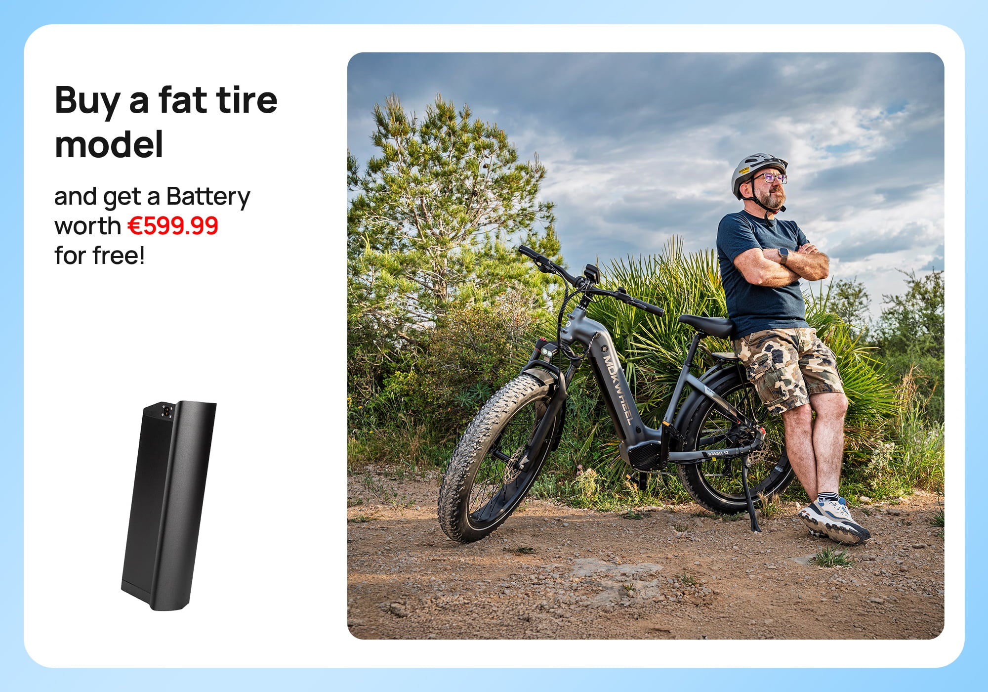 Fat Tire E-Bike + Free Battery!