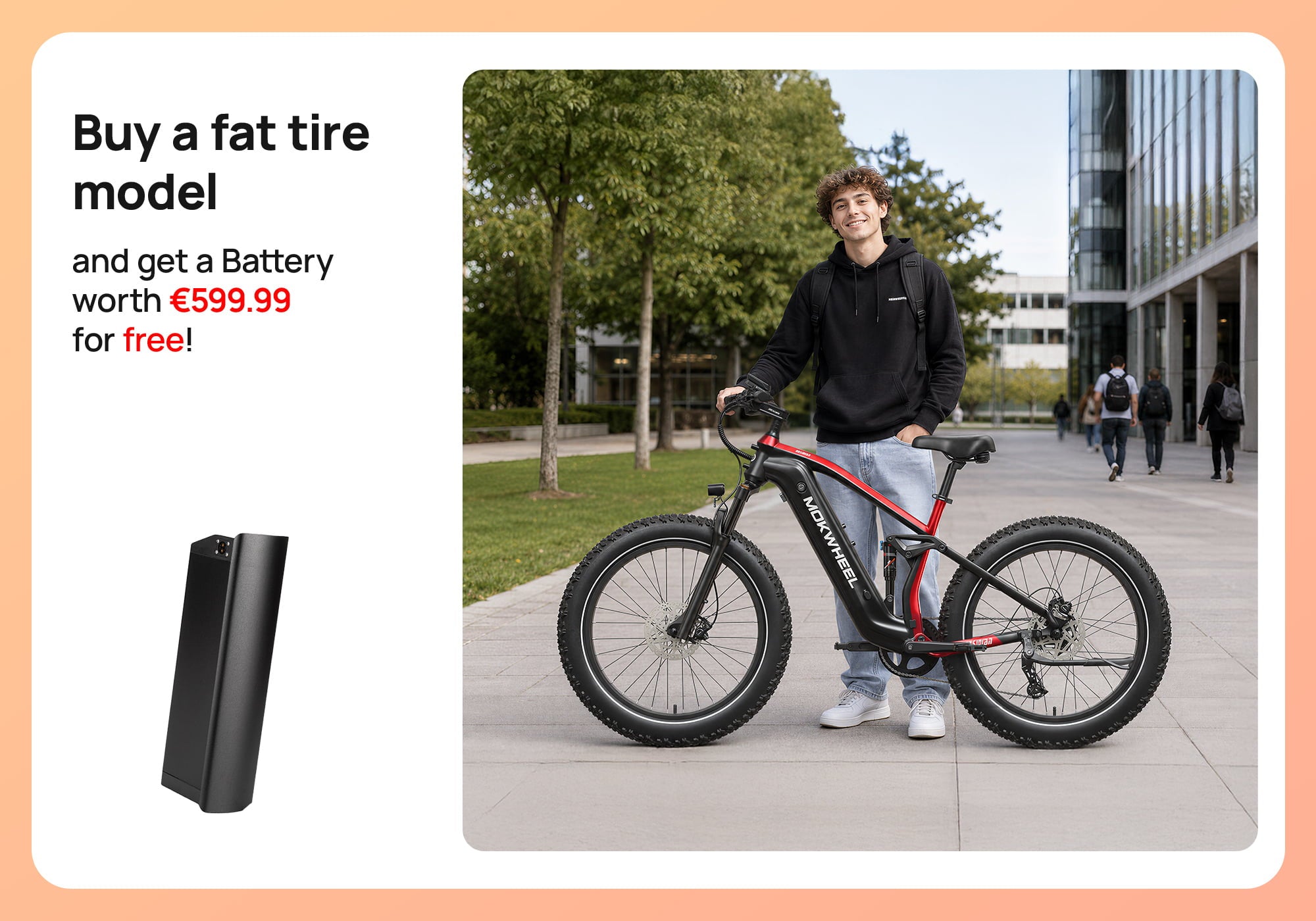Fat Tire E-Bike + Free Battery!